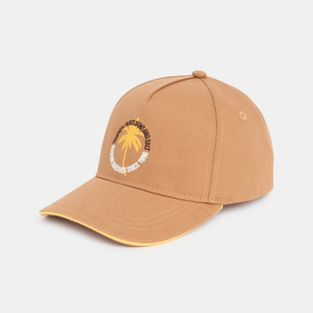 قبعة بيسبول مطرزة باللون البني للأطفال الصغار.